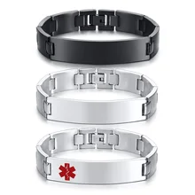 Персонализированная гравировка из нержавеющей стали идентификатор медицинской опасности бирки браслеты для мужчин и женщин ювелирные изделия на заказ аксессуары