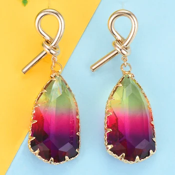 

GODKI Luxury Bowknots Dangle Earrings Trendy Cubic Zircon Wedding Engagement Party Dubai Gold Earrings for women 2019