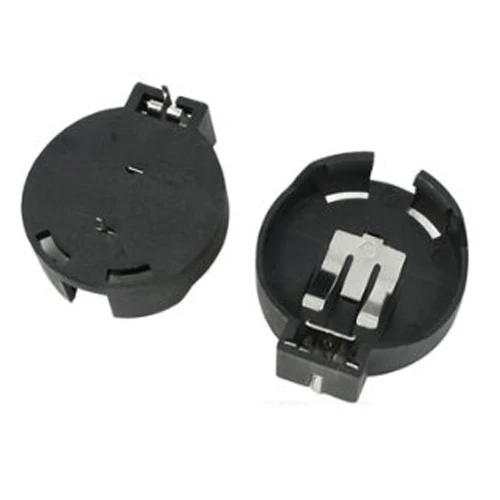 PCB Hole Plugging Type CR/LIR2450 Button Cell Battery Holder 5 Pcs Black J7J1