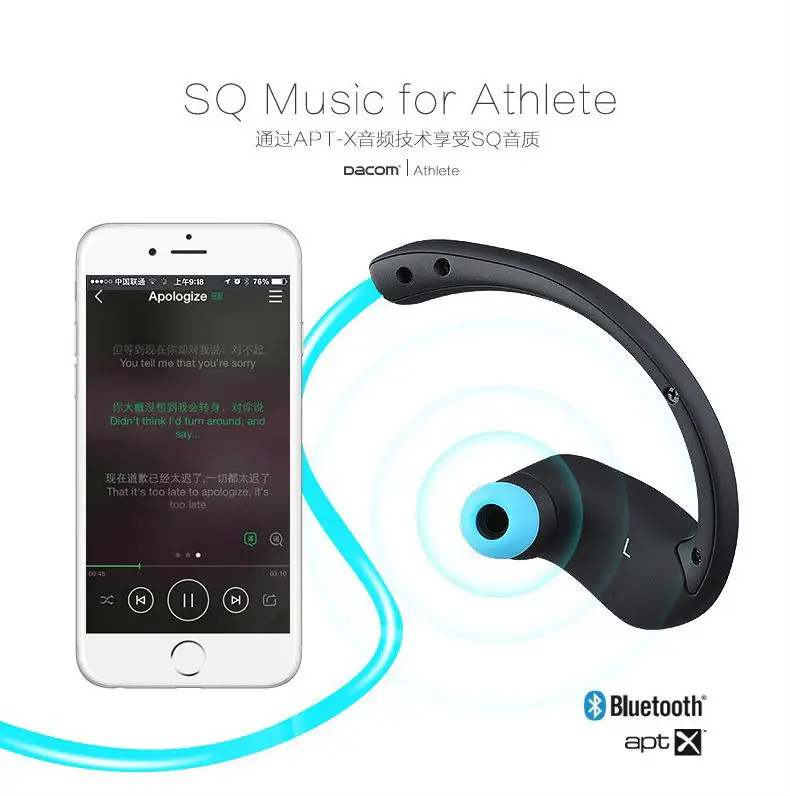 Dacom Athlete G05 Bluetooth 4,1 Гарнитура Беспроводные спортивные наушники микрофон Auriculares для iPhone/samsung