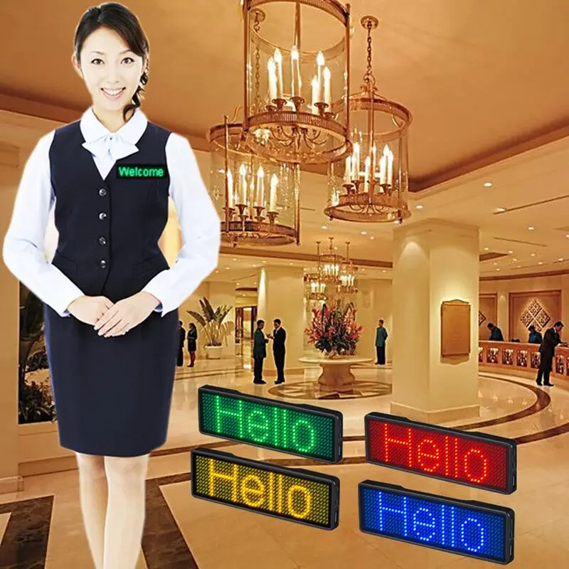 

Bluetooth wireless high quality LED Badge led name tag sign led message sign Bluetooth version mobile phone update program