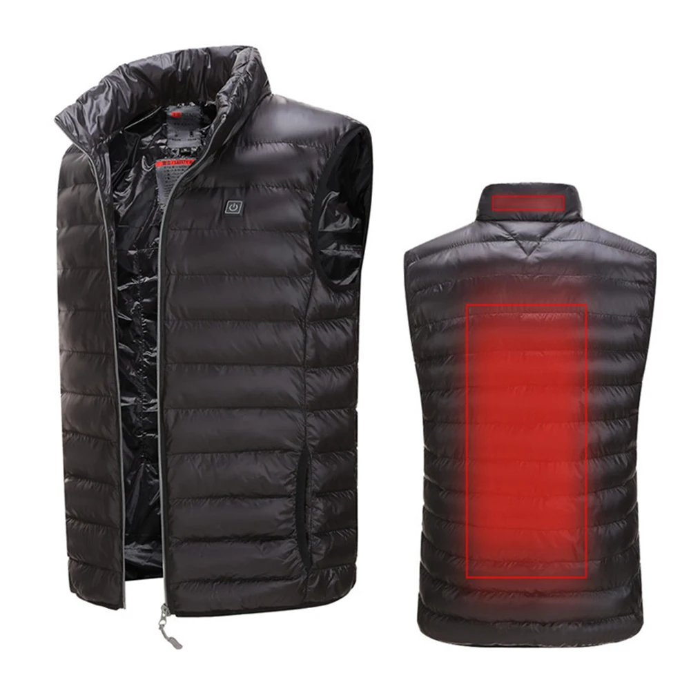 Upgraded Men Outdoor USB Infrared Heating Vest Jacket Winter Carbon