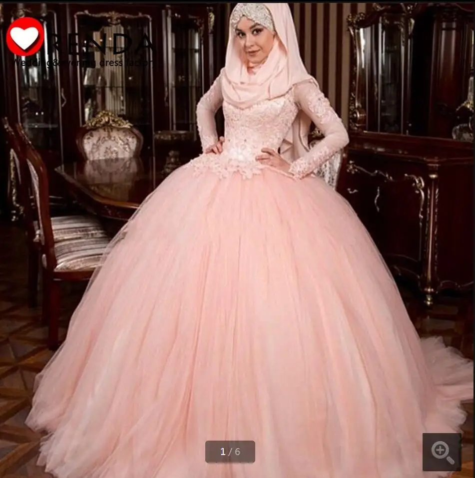 Pink Long Sleeve Puffy Dress