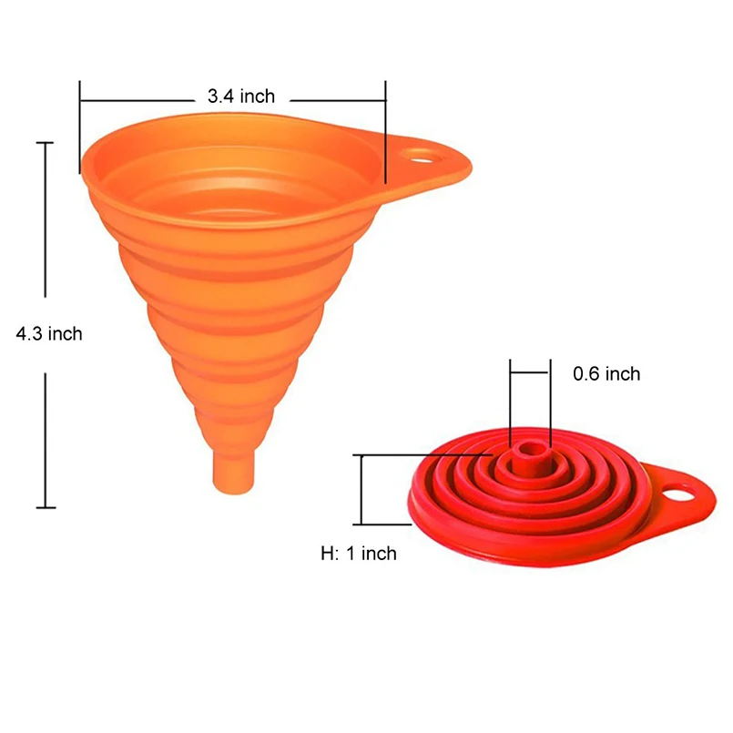 

Silicone Collapsible Foldable Flexible Kitchen Funnel for Water Bottle Liquid Transfer Food Grade FDA Approved