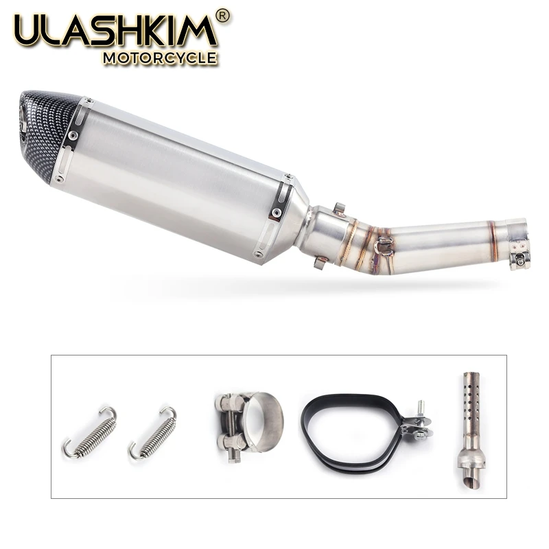 

Motorcycle Exhaust Muffler Pipe Link Pipe Carbon Fiber Exhaust Slip on Escape FOR HONDA NC700 NC750 NC750X 2012-2017