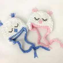 Детская вязаная шапочка для новорожденных; шапочка ручной работы с милым рисунком Совы; цвет розовый, синий Вязаные крючком фоны для фотосъемки новорожденных