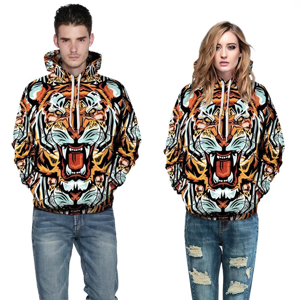 Women Hoodies Sweatshirts Funny Animal Tigger Printed Harajuku 3D