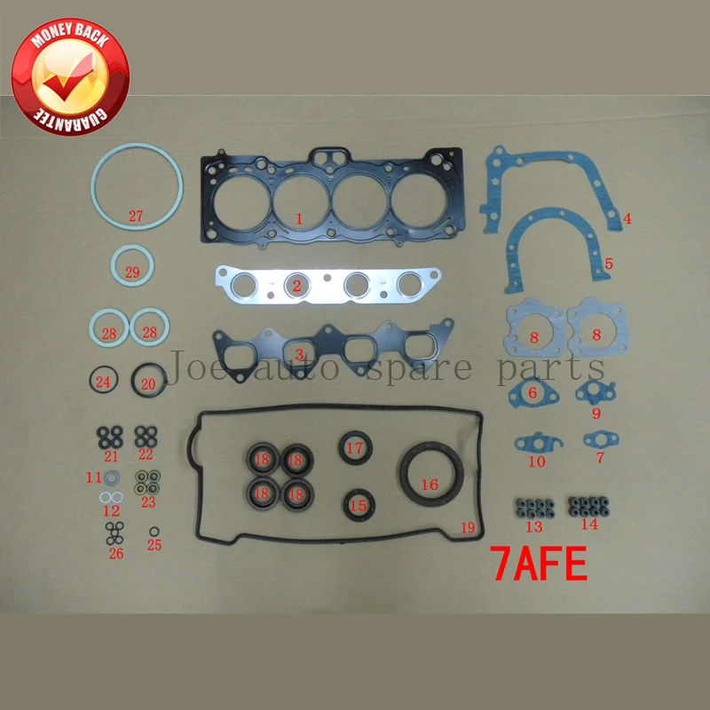 

7A 7AFE Engine complete Full gasket set kit for Toyota Corolla 1.8L 1762cc 1992-1997 50136600 04111-16282 04111-16320 430557P