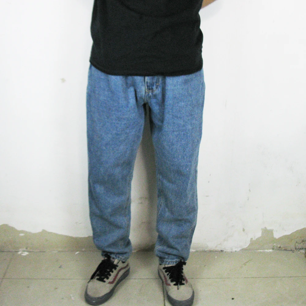 high quality 2018 Loose Jeans oversize Long Design Mens Casual Pants Hip hop Streetwear Trousers New Fashion Full Length Jeans 