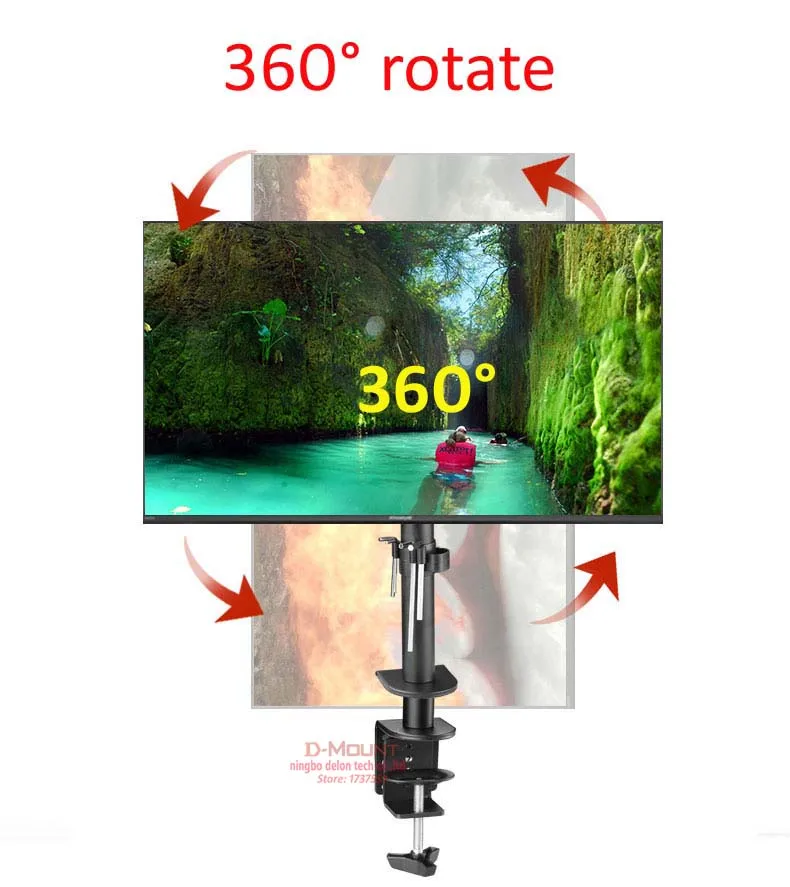 DL-M051 полный поворот движения втулка зажим База сталь один монитор стол кронштейн двойной кронштейн настольная поддержка