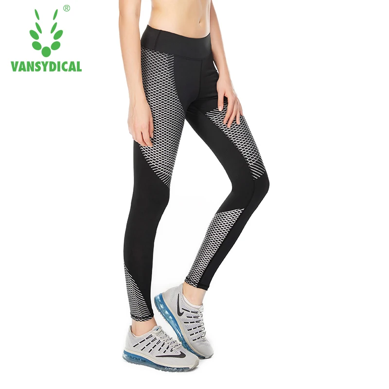 Women Fitness reflective Running pants Tights Elastic Sport Pants Women