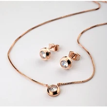 Новинка, распродажа, брендовые Ювелирные наборы для женщин из настоящего австрийского хрусталя, золотого цвета, ожерелье, серьги# RG12481