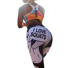Женские леггинсы в стиле комиксов, сексуальные обтягивающие леггинсы с высокой талией, с надписью «I LOVE», штаны для фитнеса, тренировочные брюки# aa