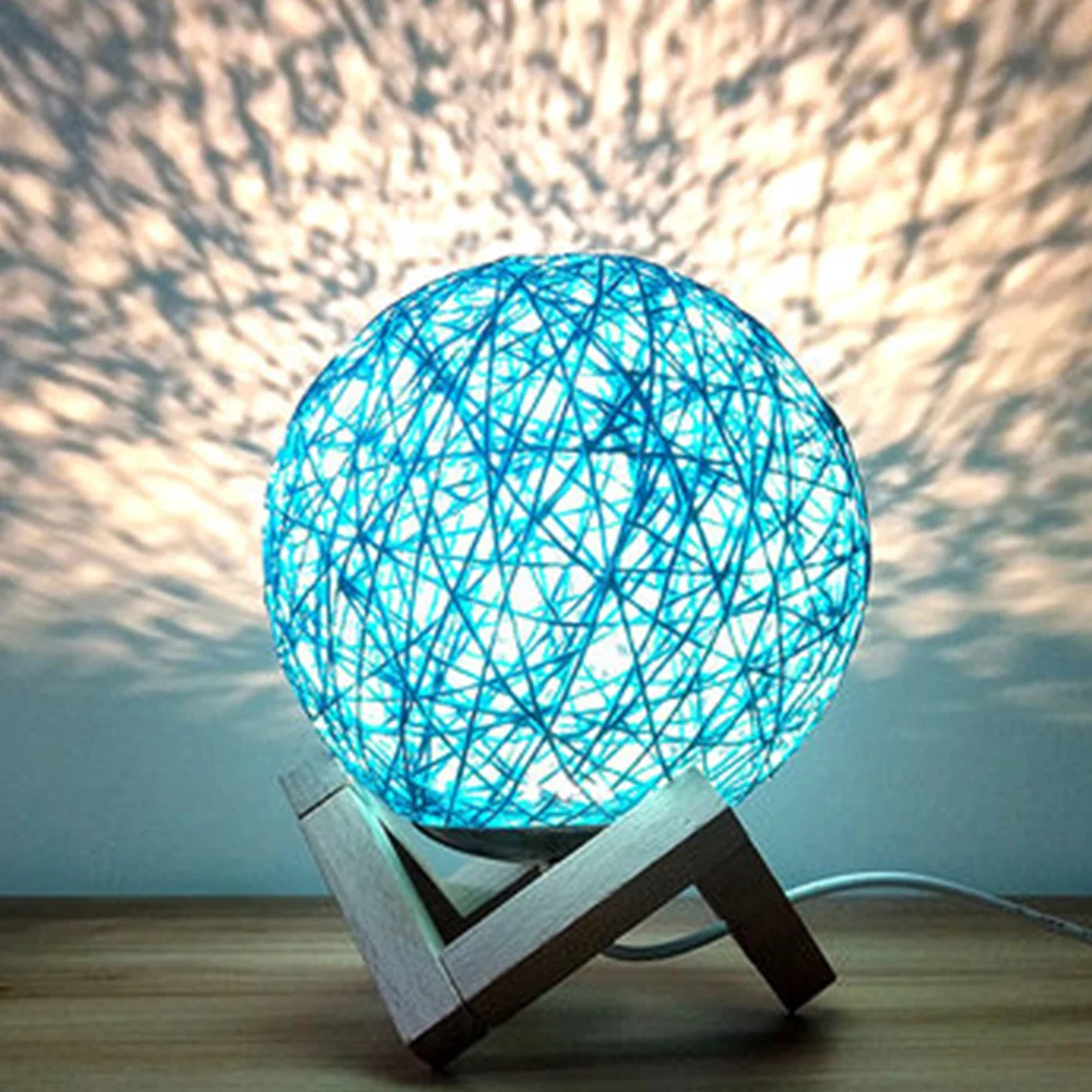 Desk Accent Table Lamp, Rattan Ball LED Nightstand, Creative Bedside Bedroom Night Desk Light with Wooden Base Home Decor Desk Accent Table Lamp, Rattan Ball LED Nightstand, Creative Bedside Bedroom Night Desk Light with Wooden Base Home Decor