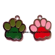 ПЭТ-теги собака Лапа теги Смешанные цвета, высокого качества собака id метки для домашних животных