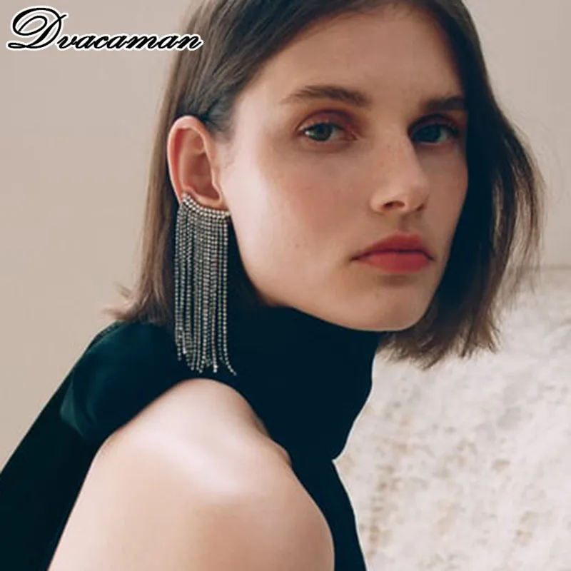 

Dvacaman ZA 2019 New Fashion Geometric Square Crystal Drop Earrings Women Rhinestone Wedding Pendant Earrings Statement Jewelry