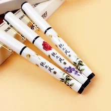 Cute Kawaii Flower Plastic Ink Pen Lovely Calligraphy Fountian Pens For Writing Korean Stationery Free Shipping 941