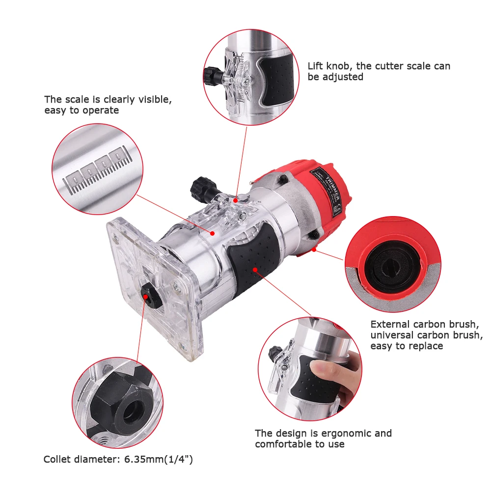 30000rpm 800 w elétrica carpintaria aparar fresagem