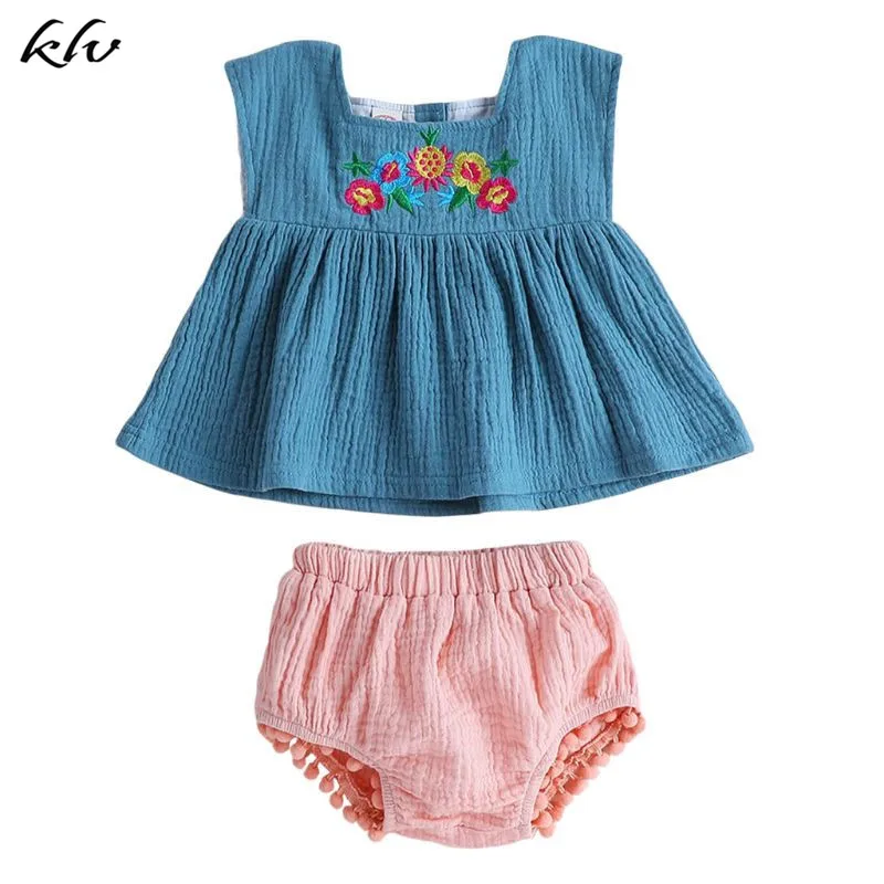 

2PCS Newborn Infant Baby Girl Clothes Cotton Print Vest Tank T Shirt Sleeveless Top + Shorts Pants Girls Outfits