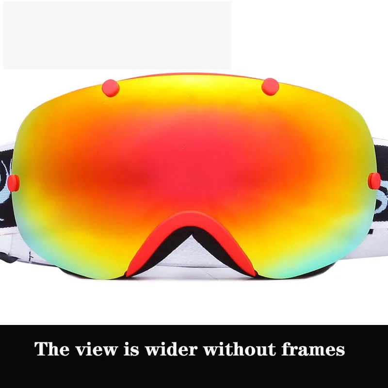 Лыжные очки зимние снежные спортивные лыжные мужские и женские лыжные очки двойные противотуманные сферические УФ-защитные очки для катания на снегоходах - Цвет: color 04
