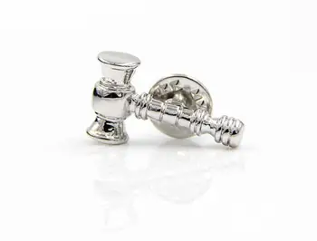 

10pcs/lot Silver Gavel Brooch Judge's Hammer Brooch Pins Suit Sticker Shirt Lapel Pins Fashion Jewelry Gift