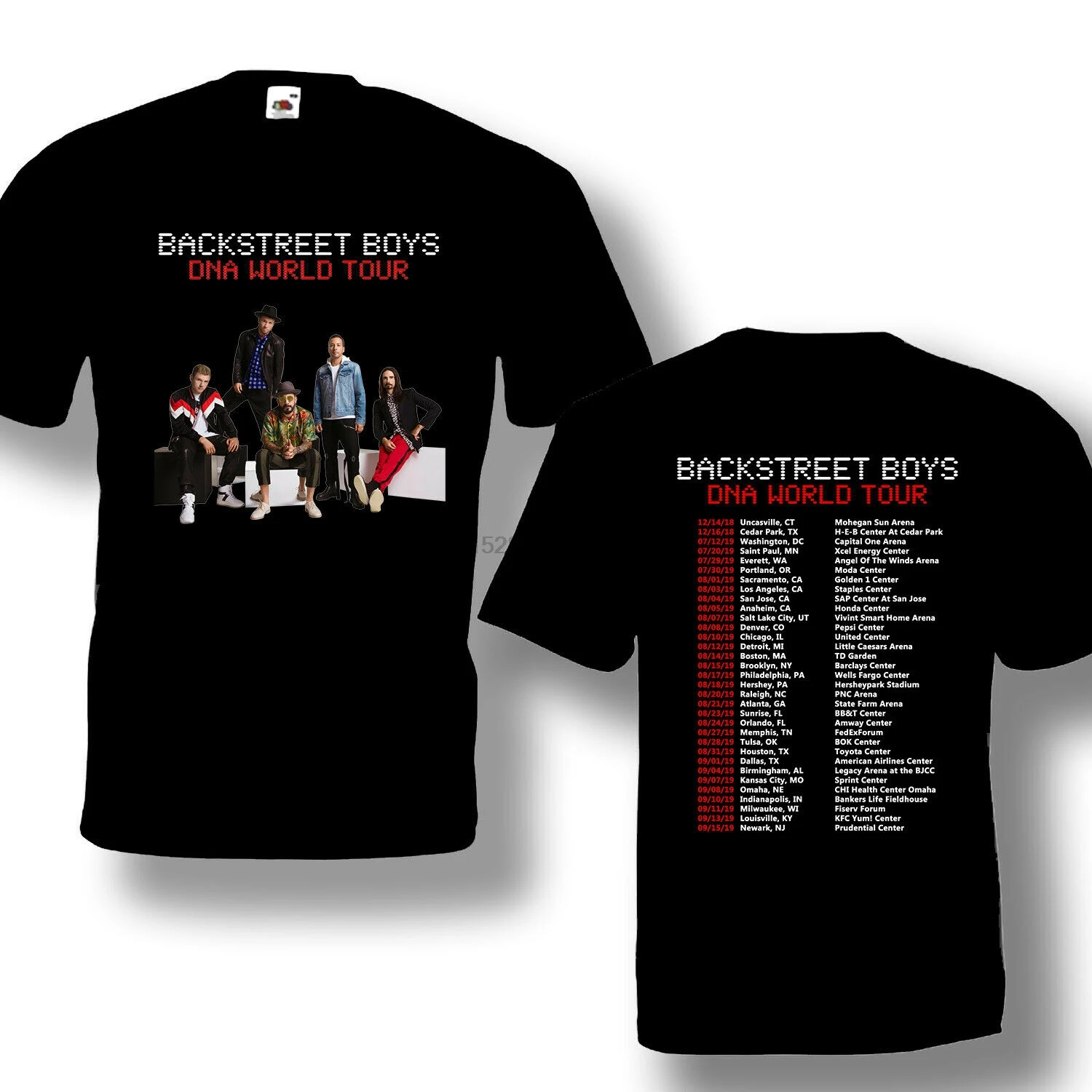 Backstreet Boys Tour 2019 футболка черная с коротким рукавом размер готовая S-3XL для продажи |