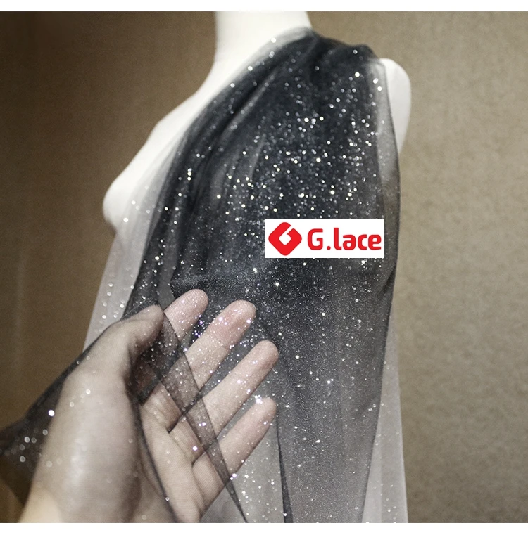 

GLace 1Y/Lot Wide1.55M elastic mesh fabric silver bronzed mesh clothes dress DIY accessories wedding lace fabric decoration TX47