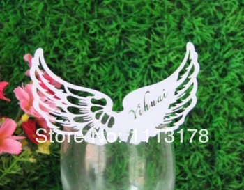 

Free shipping Cheap Wing Wine Glass markers Wedding Cake Toppers birthday baby shower Party Decorations white
