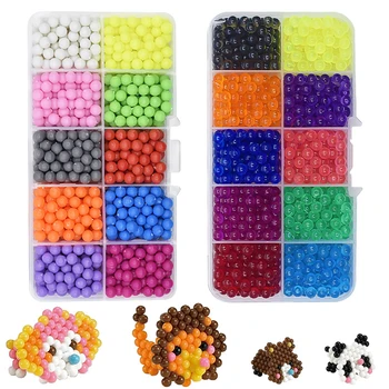 

1100 pcs 10 Colors DIY Water Spray Magic Hand Making 3D perler beads Puzzle Educational Toys for Children Kit Ball