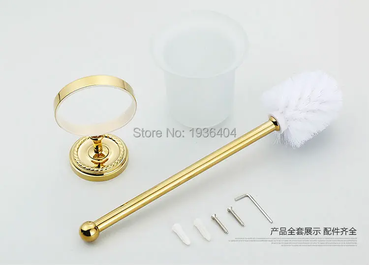 Золотая отделка Аксессуары для ванной комнаты держатель для туалетной щетки щетка для чистки настенная с керамическим держателем чашки TH501
