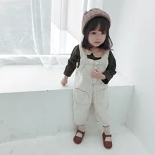 Комбинезоны для малышей для маленьких девочек вельветовые брюки Комбинезоны для мальчиков Симпатичные комбинезоны наряды для От 1 до 5 лет дети