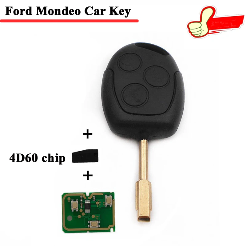 433 92 мГц FORDMONDEO ключи от машины с 4D60 транспондер чип хорошее качество
