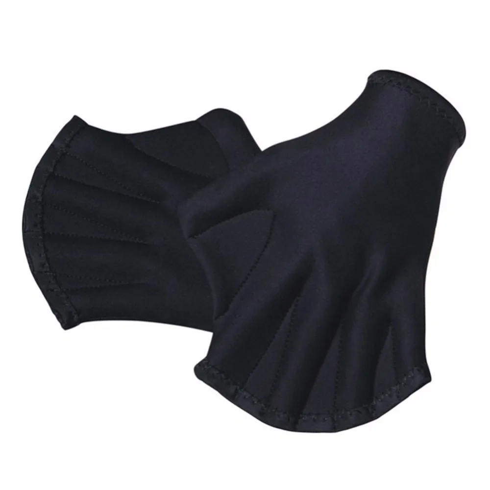 1 Pair Surfing Webbed Swim Diving Frog Fingerless Gloves Swim Training Paddle Gloves Wholesale   Black