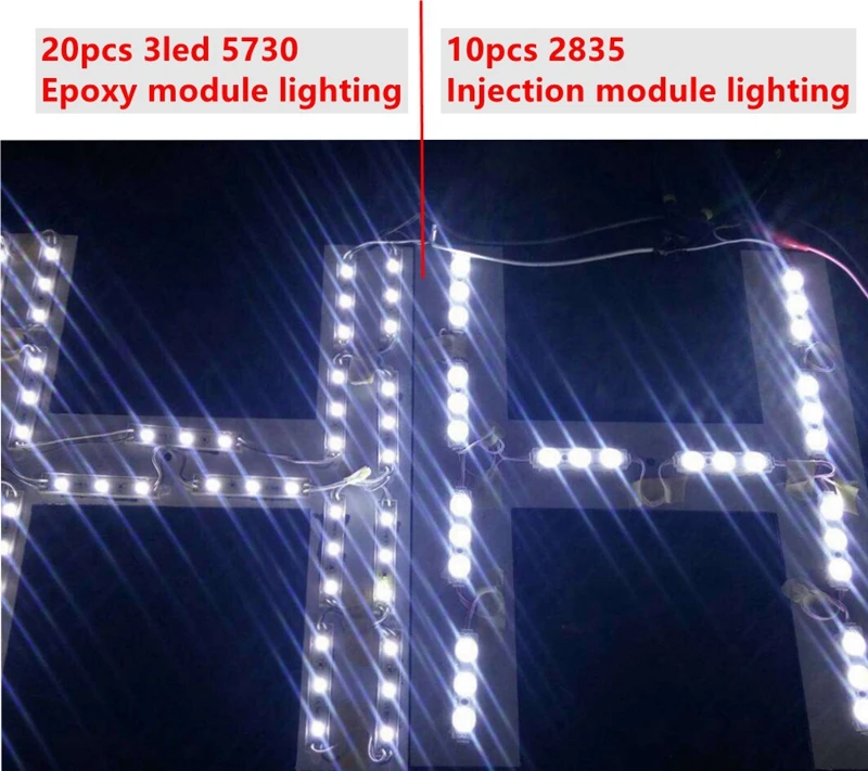 20 шт./лот светодиодный модуль SMD 2835 1,5 W DC12V вставные модули с объективом светодиодный Подсветка для рекламы дизайн магазинный баннер