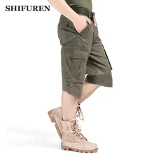 SHIFUREN мужские военные карго шорты с несколькими карманами армейский зеленый повседневные тактические мешковатые шорты пляжные широкие брюки без пояса размер 28-44