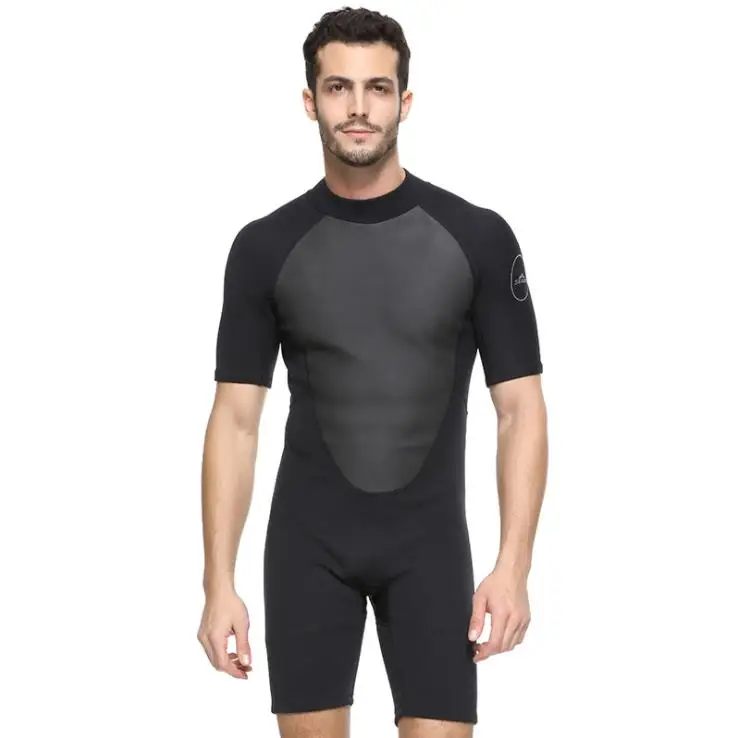 Гидрокостюм для мужчин коротышка Дайвинг костюмы молния сзади 2 мм неопрен класса премиум купальный комбинезон сёрфинг Подводное плавание гидрокостюм - Цвет: A4