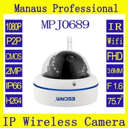 ESCAM Скорость QD800 Wi-Fi 2.0 Мп Full HD Сетевая Купольная Камера Инфракрасного Ночного Видения IP66 ONVIF 1080 P Мини сплав Камера J0689