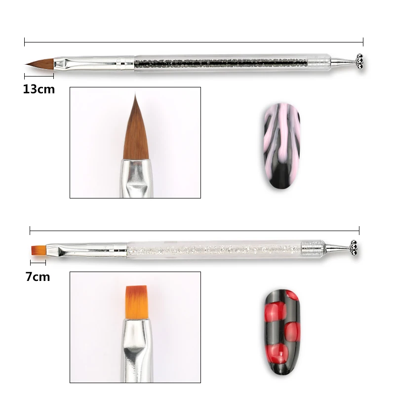 Кисти для нейл-арта, стразы, ручка, лак для рисования, линии для рисования, кисть с цветочным дизайном, магнитная палочка для маникюрных инструментов