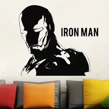 

IRONMAN Wall Decal Stickers Marvel Comics Decor Modern Stickers Vinyl Black Free Shipping