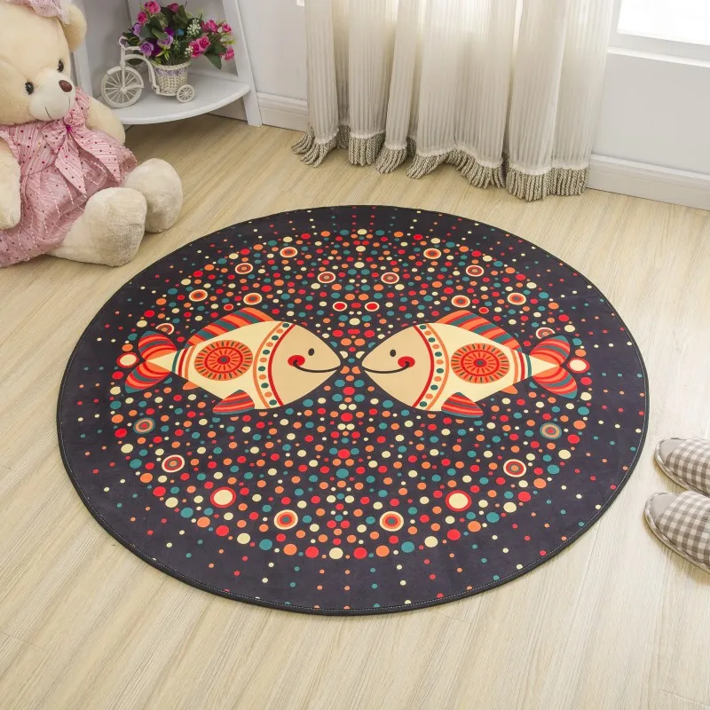 

Simple Style Round Carpet Kids Rug for Bedroom Bedside Rug Tapeta Baby Crawling Mat Hallway Floor Mat Nice Carpet Kids Room