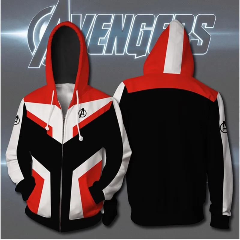 2019 New Movie Avengers Endgame Sweatshirt Jacket Advanced Tech Hoodie Cosplay Costumes