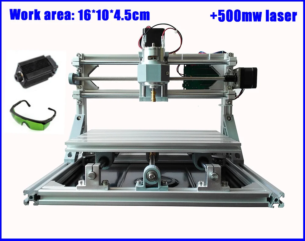GRBL control Diy mini CNC laser engraving machine,working area 16x10x4.5cm,3 Axis pcb pvc