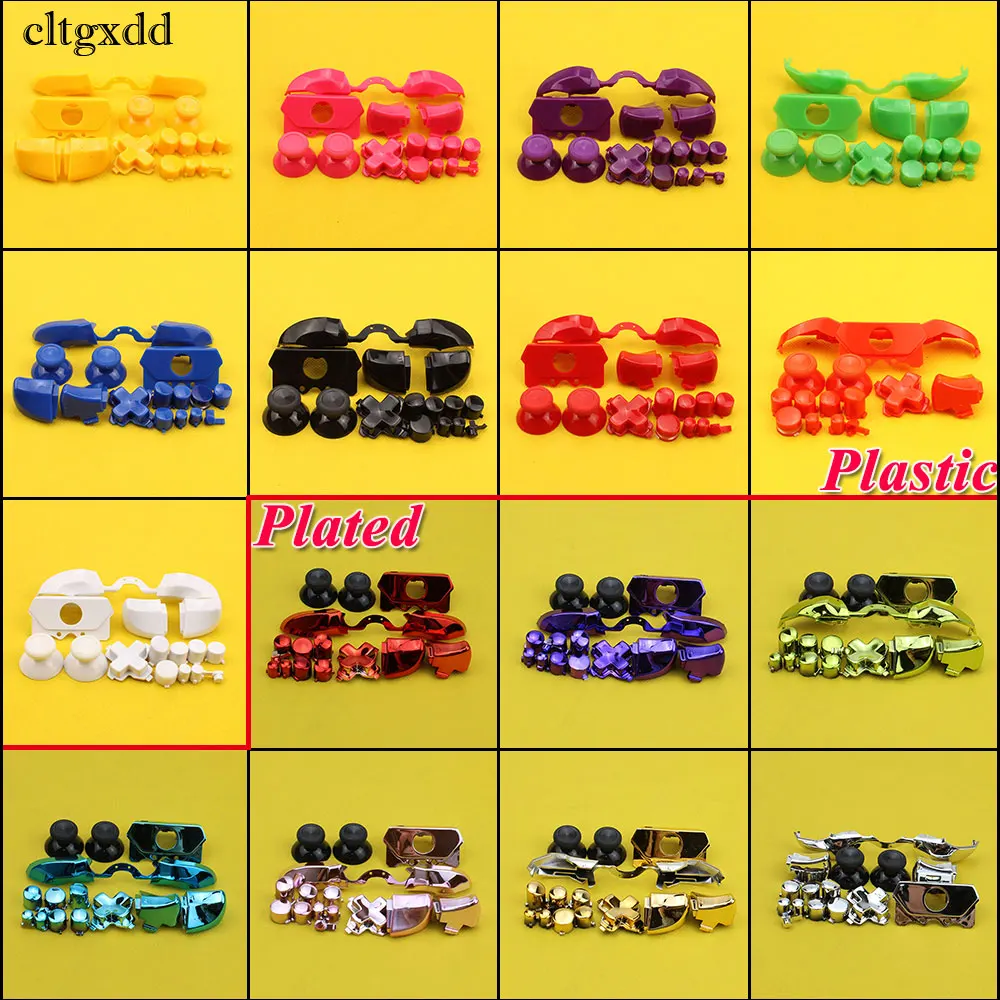 

cltgxdd Full Button Sets Mod Replace Dpad ABXY Trigger Thumbstick Parts for Microsoft Xbox One Controller Chrome Solid/Plastic