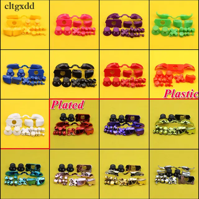 Cheap cltgxdd Full Button Sets Mod Replace Dpad ABXY Trigger Thumbstick Parts for Microsoft Xbox One Controller Chrome Solid/Plastic