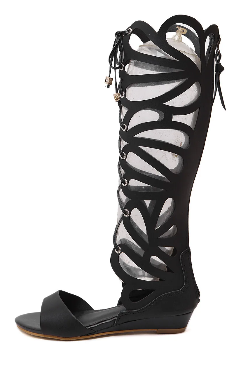 Show Lace Up Gladiator Sandals Women Flatform Women Sandal Cut Out ...