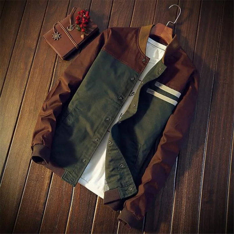 New Spring Bomber Jacket Men Streetwear Hip Hop Slim Fit Pilot Bomber Jacket Coat Men Jackets Plus Size 5XL Dark Blue Brown