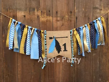 

Custom Birthday Highchair Banner Teepee Wild One Tribal Woodland Arrows Garland Baby Shower Photo Prop Decoration Smash Cake