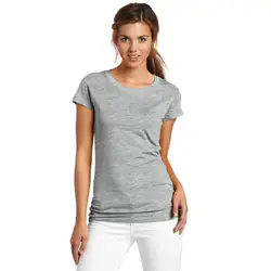 Женская летняя пустая футболка из хлопка с коротким рукавом, обычная футболка, серая пара, простая печать, повседневные топы для девочек
