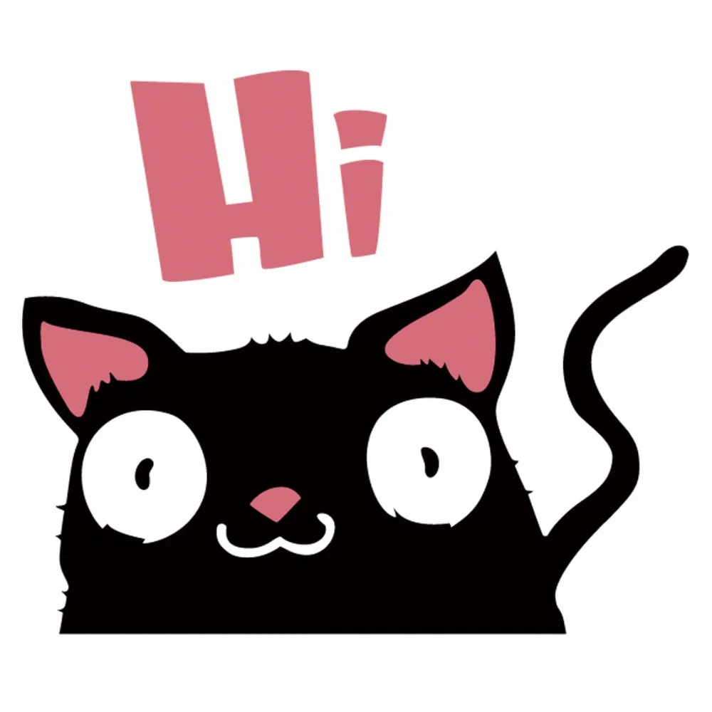 car styling HI cute cat car sticker Car Decal 20*15.5CM car styling HI cute cat car sticker Car Decal 20*15.5CM