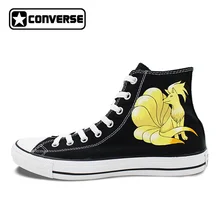 High Top Sneakers Converse All Star Ninetales Anime Pokemon Design Custom Hand Painted Shoes Men Women